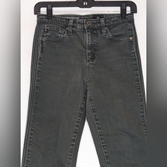 AG Adriano Goldschmied Isabelle High Rise Straight Crop Pintucked Lt Green 25R - Picture 3 of 11